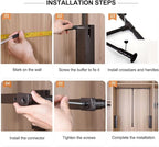 Pull Down Closet Rod for Hanging Clothes, Retractable Wardrobe Hanger for Cabinet Inside Width 26"~35", Aluminium alloy Tubing with Plastic Housing, 44 lb Weight Rating