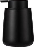 Enra Black Soap Dispenser,12 oz Ceramic Hand Lotion Dispenser, Refillable Dish Soap Dispenser,Modern Liquid Soap Dispenser for Bathroom,Kitchen with Easy-to-Press Pump(Black Liquid Type)