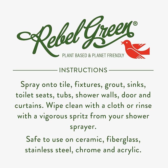 Rebel Green Neat and Tidy Tub & Tile Bathroom Cleaner Spray - Chamomile Orange Blossom Scent - Plant-Based Formula for Showers, Sinks, Tubs, Toilets, and Tile - 24 fl oz - 2 Pack
