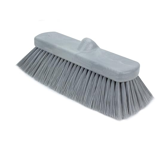 SPARTA 41278EC23 Flo-Thru Plastic Wall Scrub Brush, Equipment Brush With Soft Nylex Bristles For Industrial Kitchens, Hospitals, Commercial Cleaning, 4 Inches, Gray, (Pack of 12)