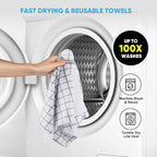 AIDEA Microfiber Cleaning Cloth Roll, 50PK, Microfiber Kitchen Towels, Reusable Paper Towels Tear Away Cloth, Lint Free Rags for House, Window, Cleaning Supplies 11.5"×11.5"