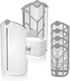 Flying Insect Trap, Fruit Fly Trap Plug in Indoor Bug Catcher with 4 Refill for Gnats, Moths, House & Fruit Flies - Refill Compatible with ZevoM364A/Max (1 Devices + 4 Refills)