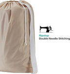 HOMEST 2 Pack XL Nylon Laundry Bag with Strap, Large Dirty Garments Organizer, Easy Fit a Hamper or Clothing Basket, Can Carry Up to 4 Loads of Clothes, Beige