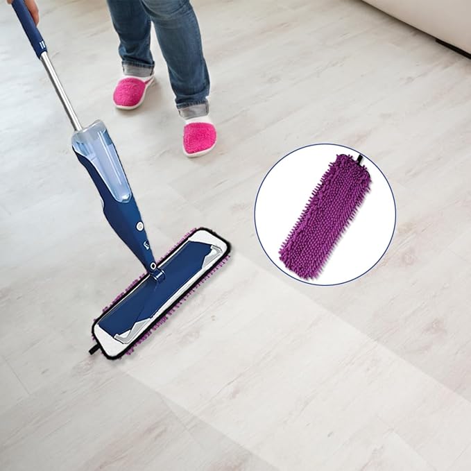Diteje 5 Pack Replacement Mop Pads Washable Refill Compatible with Bona,Reusable Microfiber Sweeping Pad Surface Cleaning for Hardwood Floors Dry Wet Use