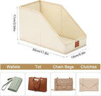 DIMJ Closet Organizers for Purses and Bag Storage, 4 Pack Small Storage Bins Foldable, Fabric Cube Baskets for Shelves, Wardrobe, Bedroom, Office, 5.9 x 11.8 x 6.7 in
