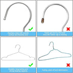 Hangers 20 Pack Coat Wire Hangers Heavy Duty Stainless Steel Clothes Hanger with Non Slip Grooves, 16.5 Inch Ultra Thin Metal Hangers Space Saving Clothing Hanger Silver