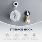 Suction Cup Hooks for Wreaths on Glass, 2025 New No Drill Suction Cup Hooks for Shower, Wreath Hanger Holder for Front Door, Upgraded Towel Hooks for Window Bathroom Mirrors (2, Black White)