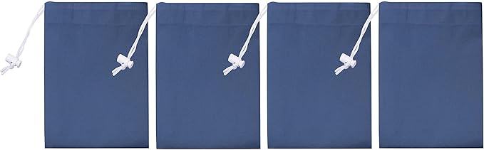 Urban Villa Laundry Bag Canvas|Dirty Clothes Travel Laundry Bag|Machine Washable|Reusable College Hostel Hamper Liner Bag for Delicates Drawstring Closure 4 Pack Indigo blue Color|Size 28X36 Inches