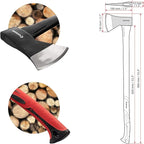 INTERTOOL Chopping Axe and Hatchet Set, 36-Inch Long and 14-Inch Hatchet, Shock Absorbing Fiberglass Handles With Blade Protectors HT-0264-0291