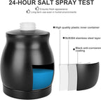 Black Stainless Steel Soap Dispenser, Modern Countertop Liquid & Lotion Dispenser for Kitchen and Bathroom-Rustproof Pump, Easy Refill & Clean-Elegant Home or Commercial Use (Black, 390ml)