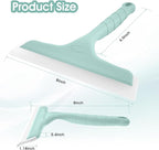 Shower Squeegee for Glass Doors, Bathroom Squeegee for Shower, Mini Window Squeegee, Home Bathroom Silicone Cleaner Tool, Suitable for Bathroom, Kitchen, Tile, Mirror, Car Glass, 8in Lake Blue