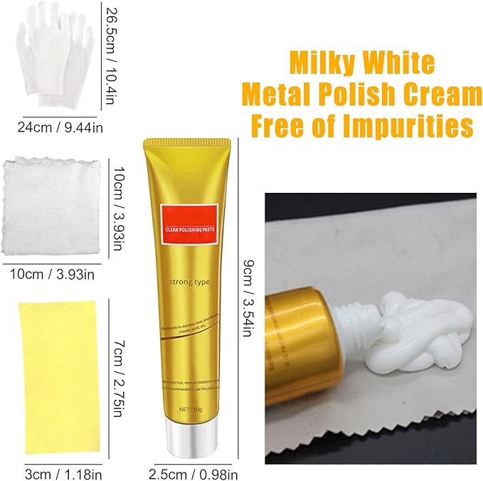 Instashine Metal Polish Cream, Ultimate Metal Polish Cream, Fixini All Metal Polish Cream, Instashine Metal Polish, Ultimate Metal Polishing Cream for Stainless Steel/Aluminum/Brass/Copper (2Pcs)
