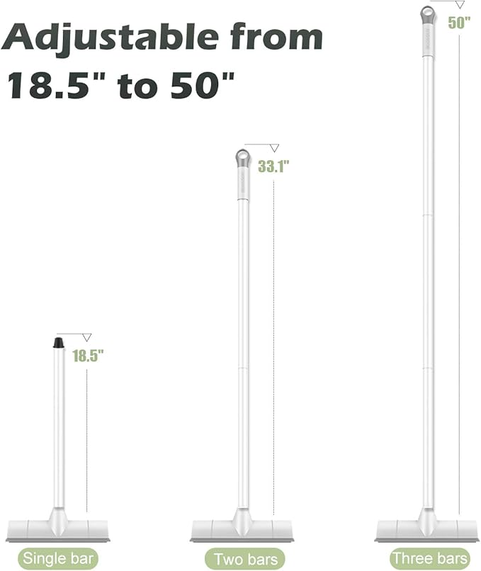 BOOMJOY Floor Scrub Brush with Long Handle, 2 in 1 Scrape and Brush, Stiff Bristles for Cleaning Bathroom, Patio, Garage, Kitchen, Deck, Tile