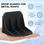 Taiyin 25 Pack Large Snow Guards for Metal Roofs 4 x 3 x 3 Inch Jumbo Ice Guard Snow Stops for Prevent Sliding, Without Screws or Adhesive (Black)