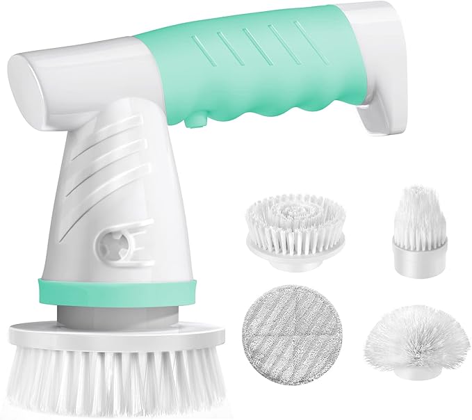 Electric Spin Scrubber, Bathroom Cleaning Brush Shower Scrubber Portable Rechargeable, Power Scrub Brush for Bathtub Sink Tile Grout Window Sill Kitchen Stove Cooker, Household Cleaning Tools