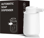 Automatic Soap Dispenser Liquid Touchless: 9oz Plastic White 3-Level Adjustable Modern Rechargeable Electric Smart Auto Soap Dispenser - Bathroom Kitchen Hand Dish Lotion