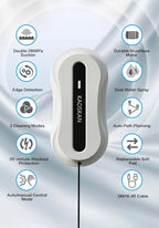 Window Cleaning Robot, Automatic Window Cleaner with Water Spray for Windows/Tiles/Class Door, Inside/Outside, 5600Pa Suction Power, 3.0 Path Planning, Remote Control