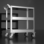 DDJ Stainless Steel Utility Cart on Wheels, 3-Tier 1100 lbs Heavy Duty Tool Cart with Wheels, Commercial Rolling Service Cart for Garage Workshop Warehouse Mechanic Kitchen 18.1" D x 30.7" W x 36.2" H