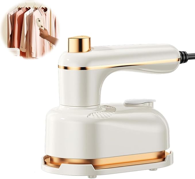 Sakerplus Steam Iron, 2-In-1 Steamer and Iron,Continuous Steam & Dry Ironing, Portable Steamer for Clothes, Compact Lightweight Design, Suitable for Home & Travel Use (White)