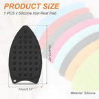 PATIKIL Silicone Iron Rest Pad, Multipurpose Hot Heat Resistant Iron Rest Plate Protective Pad for Ironing Board Hot Resistant Steamer Steam Compact Mat, Black