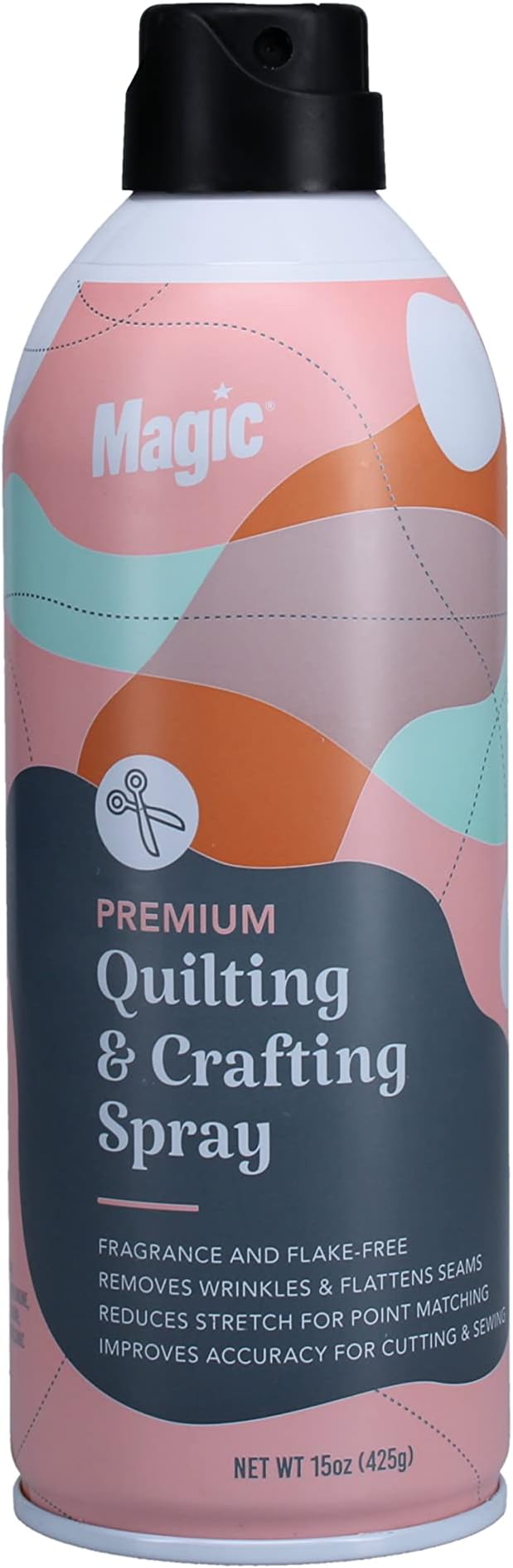 Magic Premium Quilting & Crafting Spray Can – Fabric Spray for Cutting, Creasing, & Sewing – Best Press Spray Starch for Quilting to Flatten Seams & Wrinkles – Wrinkle Spray (15oz Aerosol)