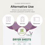 Grab Green Dryer Sheets, 80 Sheets, Gardenia Scent, Plant and Mineral Based, Compostable, Softens Fabrics, Reduces Static Cling and Wrinkles