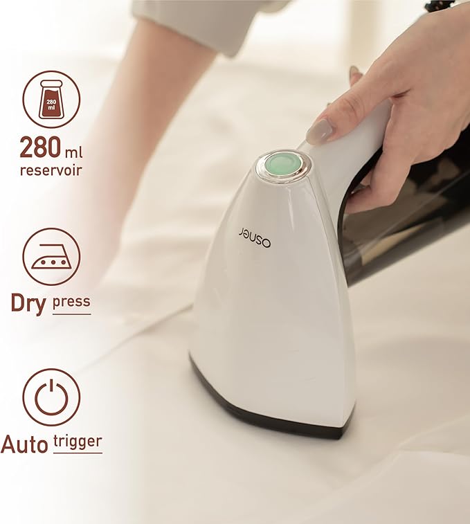 Osner Handheld Garment Steamer for clothes, 1450W Quick Heat Auto-trigger, Compact Travel Steamer, Clothes Steamer, Fabric Wrinkle Remover with Lint Brush Steam Nozzle (Black)