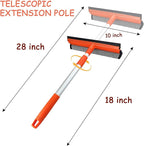 Window Squeegee for Window Cleaning with Retractable Pole 28", Squeegee Window Cleaner Tool 2 in 1 Car Window Cleaning Tool Telescopic Window Washing Equipment, Shower Squeegee for Glass Door