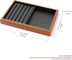 Oirlv Solid Wood Multifunctional Ring Earrings Studs Bangle Jewelry Organizer Tray Jewelry Drawer Organizer(Black)