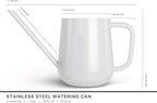 Metal Watering Can for Indoor Houseplants Outdoor Garden Long Sprout Water Can for Succulents Herb Bonsai Modern Garden Tool 33.8oz/1000ml (Brilliant White)
