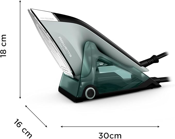 Rowenta, 2-in-1 Duo Force Iron and Steamer for Clothes, 1700W Steam Iron, Stainless Steel Soleplate, Ultra-lightweight, Detachable 13.5-oz Water Tank, 30s Heat-Up, Anti-Drip, Black & Green, JR4030