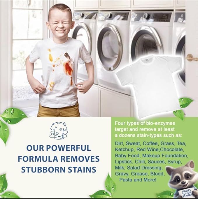 MorningRain Eco-Safe Laundry Detergent Sheets - Ingredients from Finland, Natural Scent, Bio-Enzyme Formula, Power Clean, 5 Sheets (Up to 10 Loads) - Non-Toxic, Preservative-Free, Designed in USA