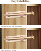 Supforce 14" Valet Rod for Closet Pull Out, Retractable Slide Out Valet Rod Closet Organization, Aluminum Valet Clothing Hanger Rods Perfect for Suits, Dresses & Freshly Pressed Clothes, Gold