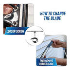 Unger Professional Stainless Steel Heavy-Duty Squeegee, 12", Silver