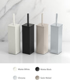 Gatco 1488W Elegant Square Toilet Brush Holder, Matte White