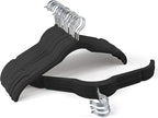 Sishynio Premium Velvet Hangers 30 Pack - Space-Saving Closet Organizer for Clothes, Non-Slip Flocked Design, Ideal for Shirts and Coats (Black)