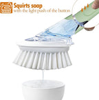 Soap Dispensing Replacement Dish Brush Storage Set with 2 PCS Brush Refills & Holder - RIMAY Dispenser Scrub Cleaning Scrubber Kitchen Dishwashing Dish Wand Handle for Dishes/Pans/Pots/Sink(Green)