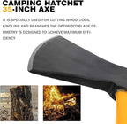 Monkey King Bar-35 Long Firewood Splitting Axe with Fiberglass Handle-Protective Carrying Sheath Included(Yellow/Black)
