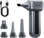 WOLFBOX MF70 Compressed Air Duster-110000 RPM Electric Air Duster with Extended Runtime, 3-Speed Rechargeable Air Blower for Keyboard, Computer, Camera, Car, Home, 5 Nozzles