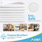 AIDEA White Microfiber Cleaning Cloth 24PK, Absorbent Cleaning Rags for Housekeeping, Lint Free, Scratch Free Wash Cloths, Microfiber Towels, Dish Towels White, Bar Rags, 11.5"x 11.5"