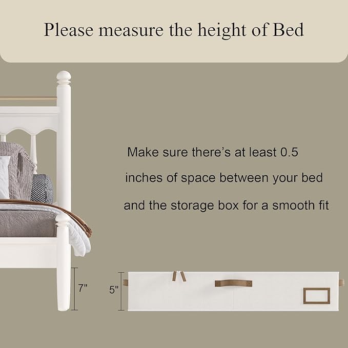 Under Bed Storage, Under Bed Storage Containers Bins for Clothes, Large Linen Underbed Closet Organization Bins, 2 Pack Collapsible Underbed Bin Dorm for Clothes, Sweater, Beige