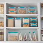 Décor Large Food Storage Containers | 2 Pack - 2 x 1.4L | Reusable Plastic Airtight Food Containers | Fresh Seal Clips | Microwave, Freezer & Dishwasher Safe | 1.4L Capacity