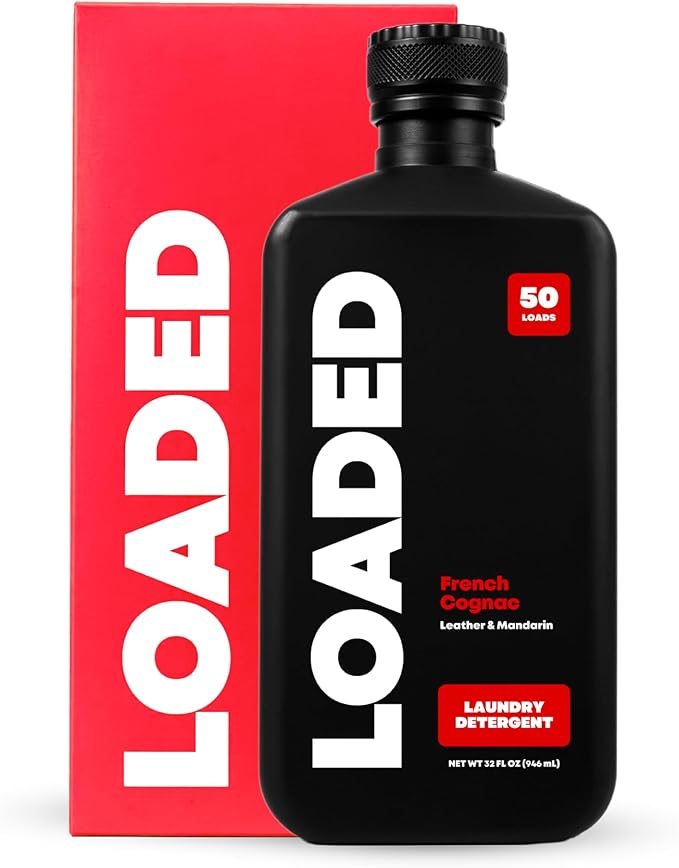 Loaded Laundry Detergent, Luxury Cologne Scented | 50 Loads | Leather & Oak | Skin-Friendly & Plant-Based | Made in USA | 32 oz