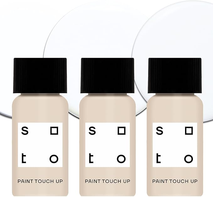 soto Paint Touch Up, Set of 3, 10mL Multi-Surface, Matte & Satin Finish (Whites) - White Scratch Repair for Furniture, Walls, Cabinets, Trim, Doors, Indoor/Outdoor