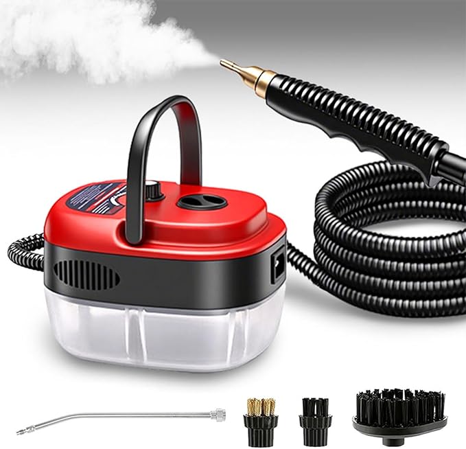 Steam Cleaner, 2500W Portable High Temp Bathroom Power Steamer Cleaning Machine, High Pressure Steamer for Cleaning, Handheld Steam Cleaner for Home For Home Use Kitchen Grease Car Detailing