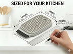 3-in-1 Silicone Dish Sponge - BPA-Free Food-Grade Cleaning Brush with Dual-Sided Scrubber & Scraper, Hanging Hole Fast-Dry Reusable for Dishes/Fruits/Vegetables (Grey 2PCS)