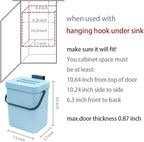 Kitchen Compost Bin Indoor for Counter Top,Hanging Small Trash Can with Lid,Food Waste Bin,Mountable Compost Busket 1.3 Gal/5 L Series,Blue