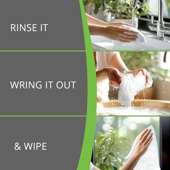 Microfiber Magic Streak Free Cleaning Cloth 10 Pack Clean Any Surface with Just Water Eco Friendly Perfect for Window, Mirror, Glass, Kitchen, Counters, Appliances, Car, Cycle, TV Screen