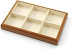 Oirlv Solid Wood 6 Grid Jewelry Organizer Tray Jewelry Drawer Organizer(Creamy-white)