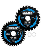 CRALY 4-1/2 Inch 24&36 Teeth Wood Cutting Framing/Fine Finish Circular Saw Blade, 7/8 Inch Arbor, Carbide Tipped, Thin Kerf, Black Ice™ Coating, for Plywood, MDF, OSB, Laminated, 2-Pack(C042436-2E)